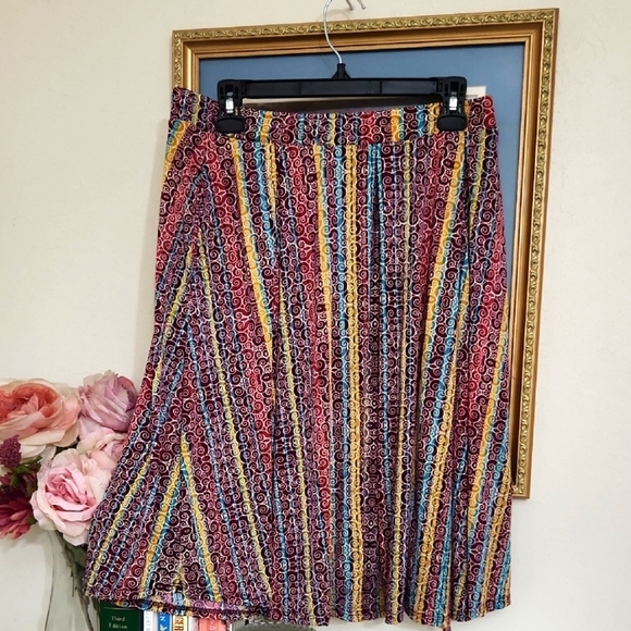 LuLaRoe Dresses & Skirts - Colorful Striped Women's Skirt Size XL Casual Church Summer Party Boho Cottage